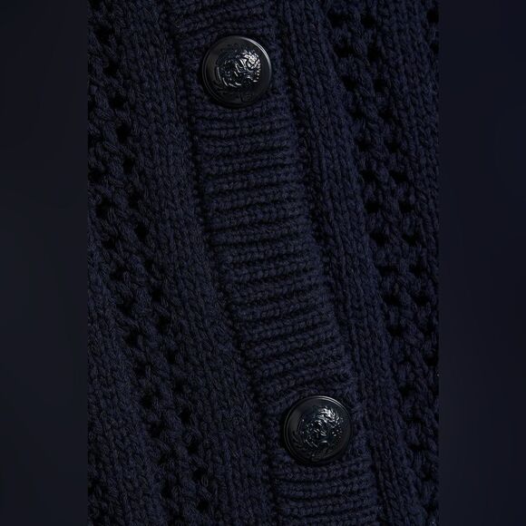 A.L.C. $395 Tilly open-knit cotton-blend cardigan in black - Picture 5 of 12